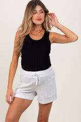 Heather Grey Patch Pocket Maternity Shorts