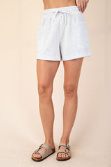 Heather Grey Patch Pocket Shorts