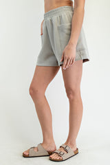 Light Olive Patch Pocket Shorts