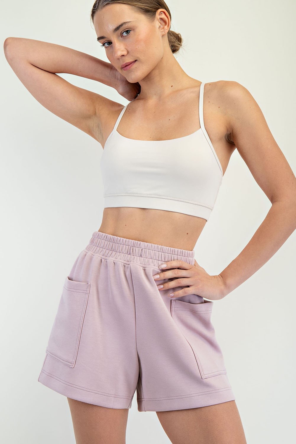 Light Pink Patch Pocket Shorts