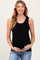 Black Melange Ribbed Fitted Maternity Tank Top