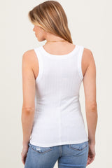 Ivory Melange Ribbed Fitted Maternity Tank Top