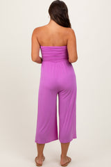 Lavender Double Layered Strapless Tube Top Maternity Jumpsuit