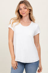 Ivory Round Neck Nursing Pocket T-Shirt