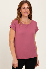 Mauve Key Hole Back Detail Maternity Top