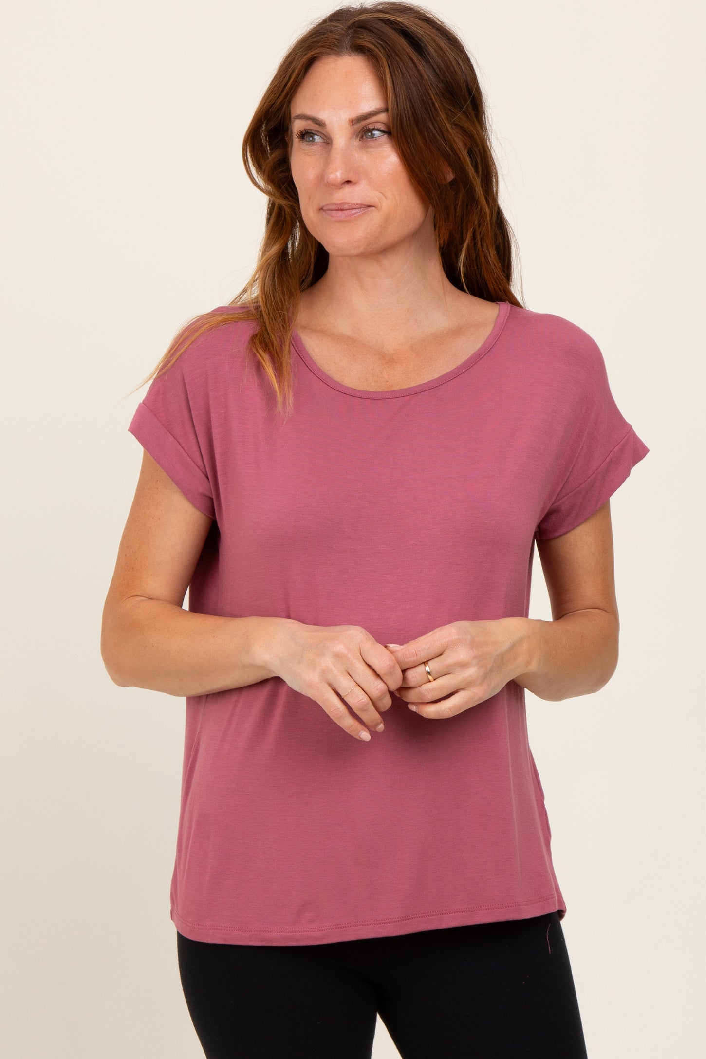 Mauve Key Hole Back Detail Top