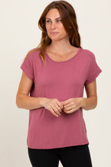 Mauve Key Hole Back Detail Top