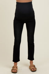 Black Ankle Slim Straight Leg Maternity Jeans