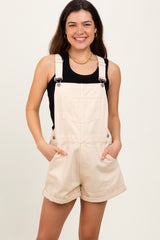 Cream Rolled Cuff Hem Maternity Shortall