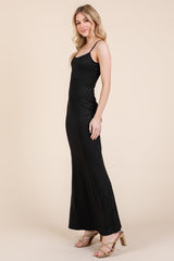 Black Backless Fishtail Sleeveless Maxi Dress