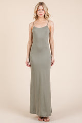 Olive Backless Fishtail Sleeveless Maternity Maxi Dress