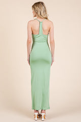 Mint Ruched Double Layered Maxi Dress