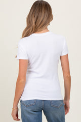 White Classic Crewneck Maternity T-Shirt