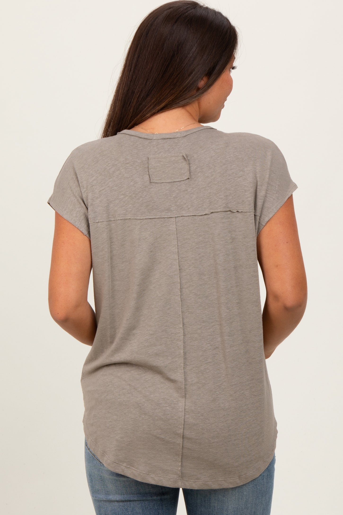 Olive V-Neck Maternity Top