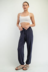 Charcoal Drawstring Jogger Pants
