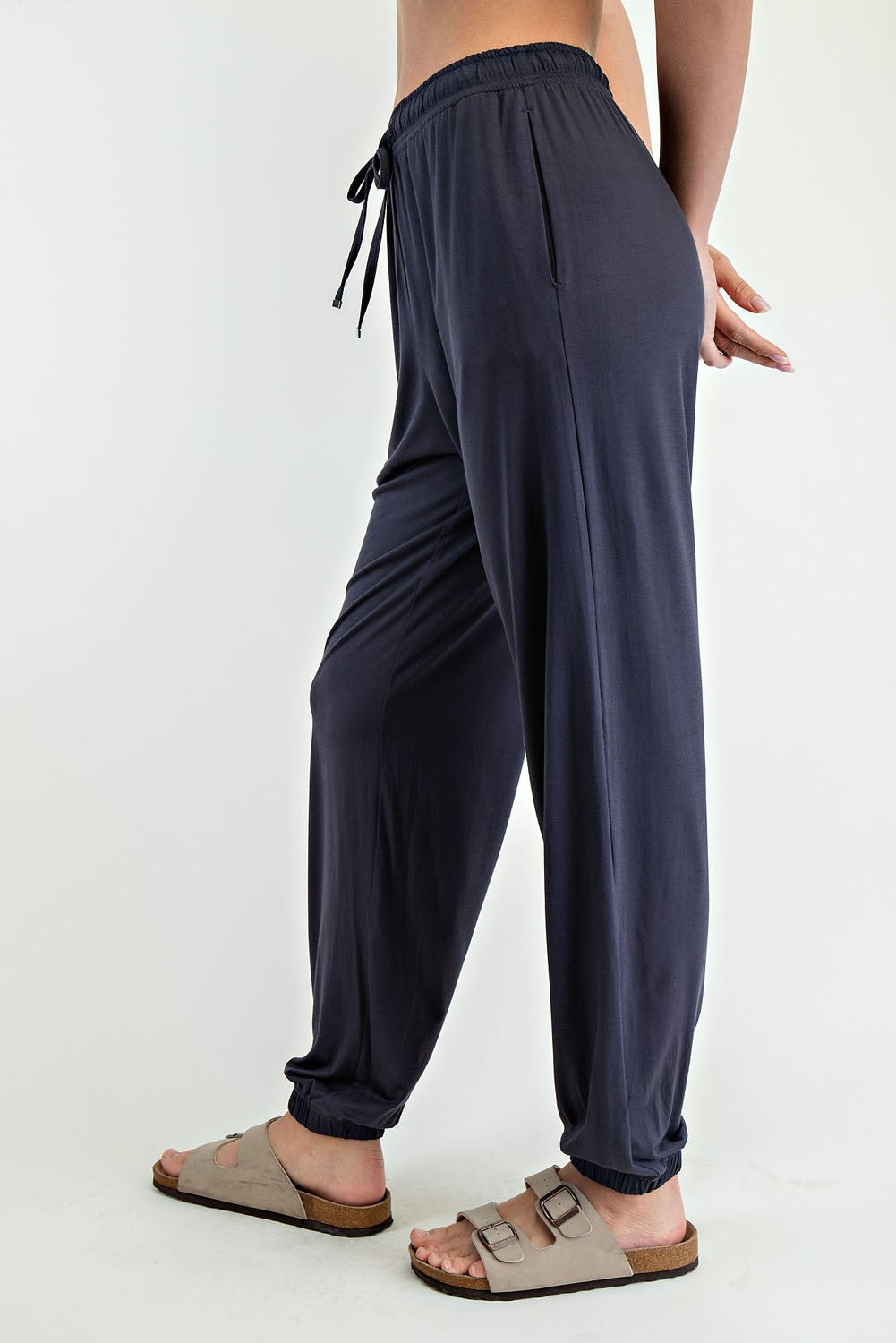 Charcoal Drawstring Jogger Pants