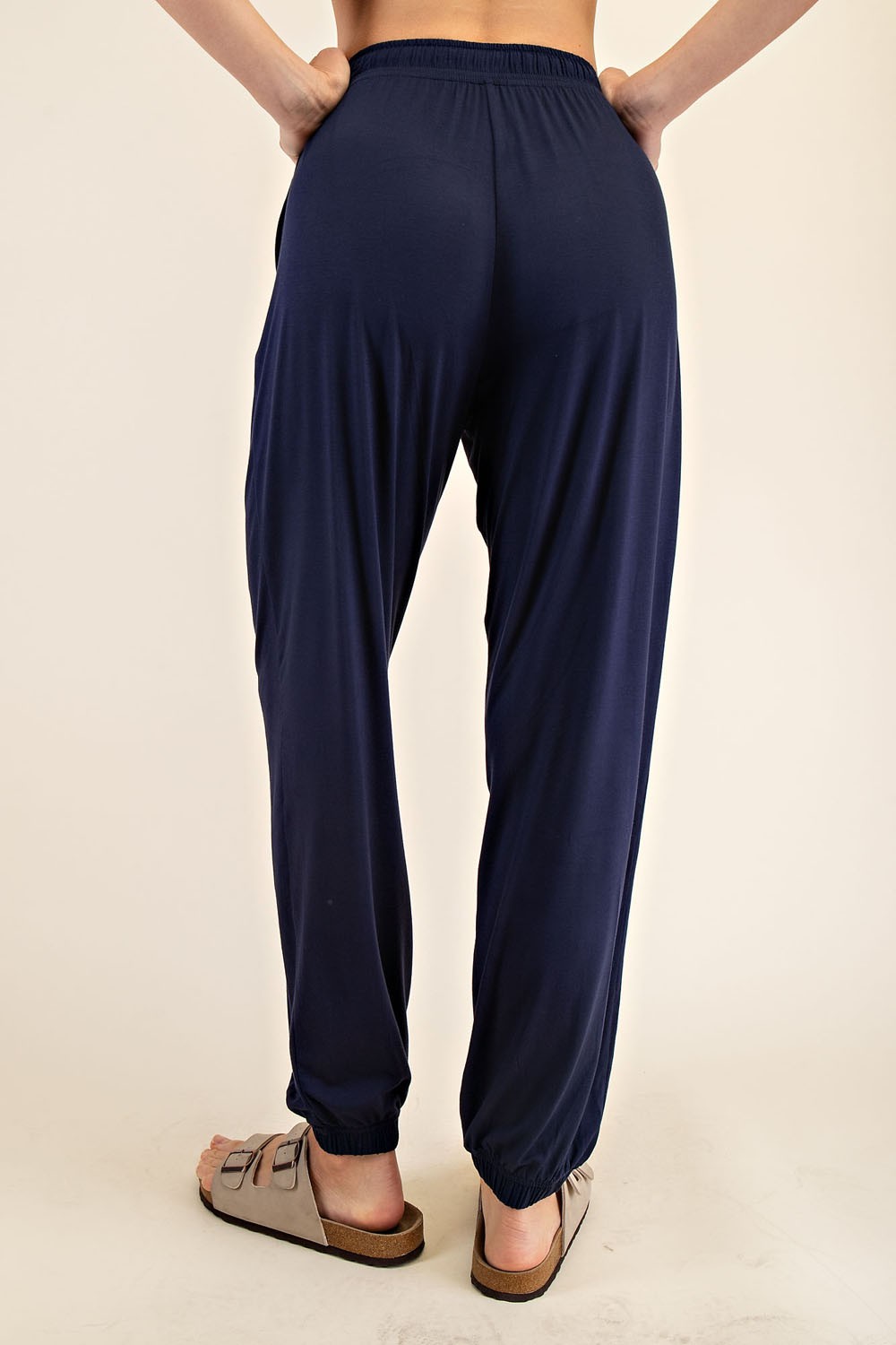 Navy Drawstring Jogger Pants
