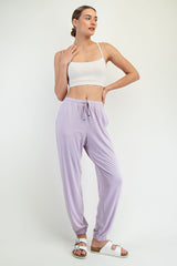 Lavender Drawstring Jogger Pants
