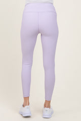 Lavender Ribbed Maternity Leggings
