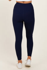 Navy Ribbed Leggings