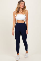 Navy Ribbed Maternity Leggings