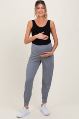 Grey Cargo Pocket Maternity Jogger Pants