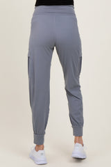 Grey Cargo Pocket Maternity Jogger Pants
