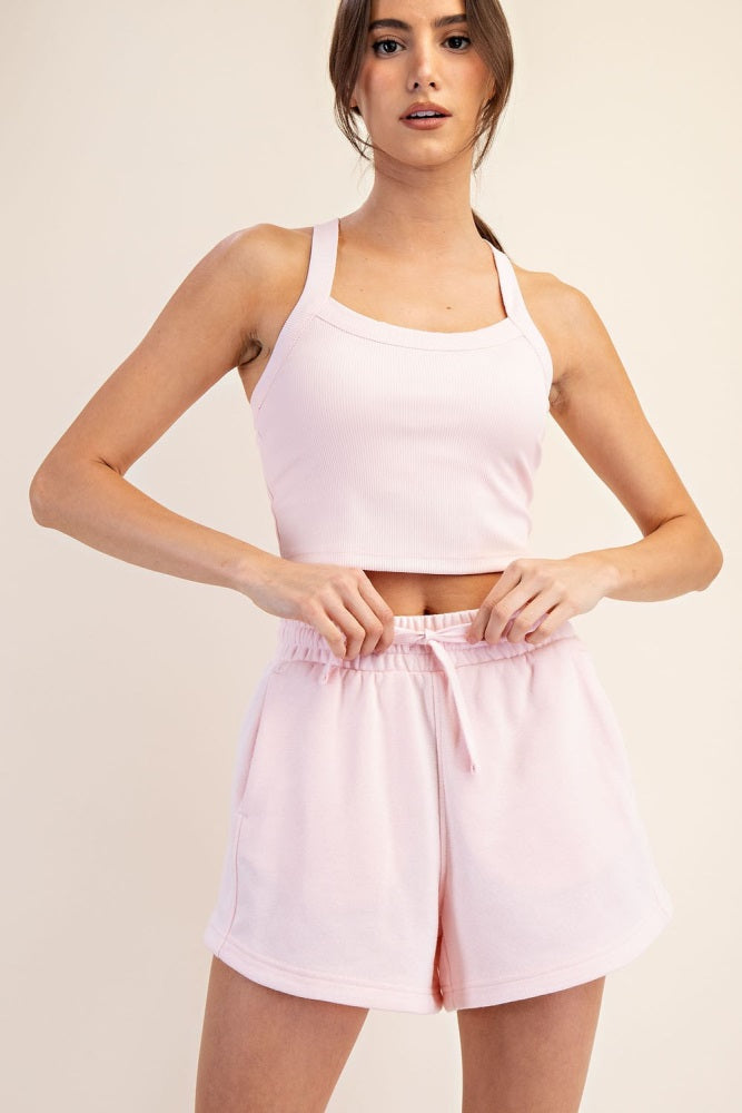 Light Pink Terry Shorts