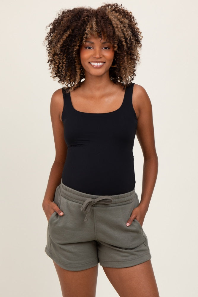 Olive Terry Maternity Shorts