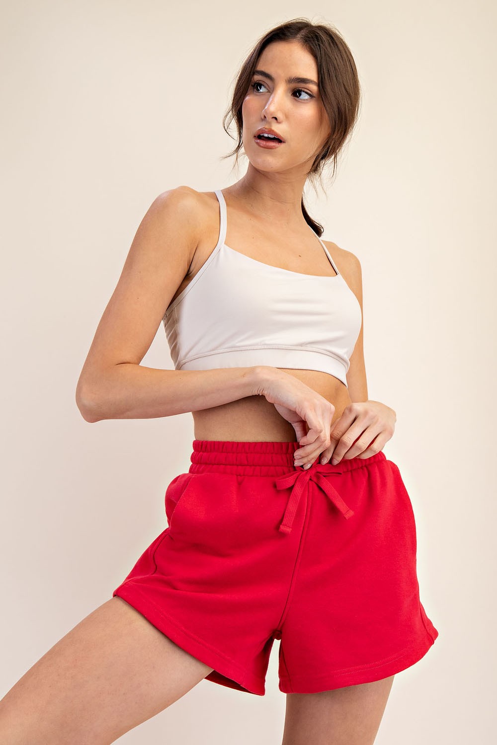 Red Terry Shorts