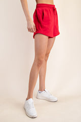 Red Terry Shorts