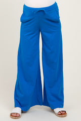 Royal Blue Drawstring Wide Leg Maternity Lounge Pant