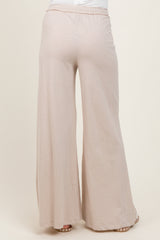 Cream Drawstring Wide Leg Maternity Lounge Pant