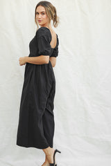 Black Sweetheart Cropped Wide Leg Jumpsuit