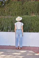 Light Blue Washed Denim Overalls