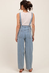 Light Blue Washed Maternity Denim Overalls