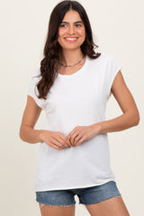 Ivory Soft Cap Sleeve Maternity T-Shirt Top