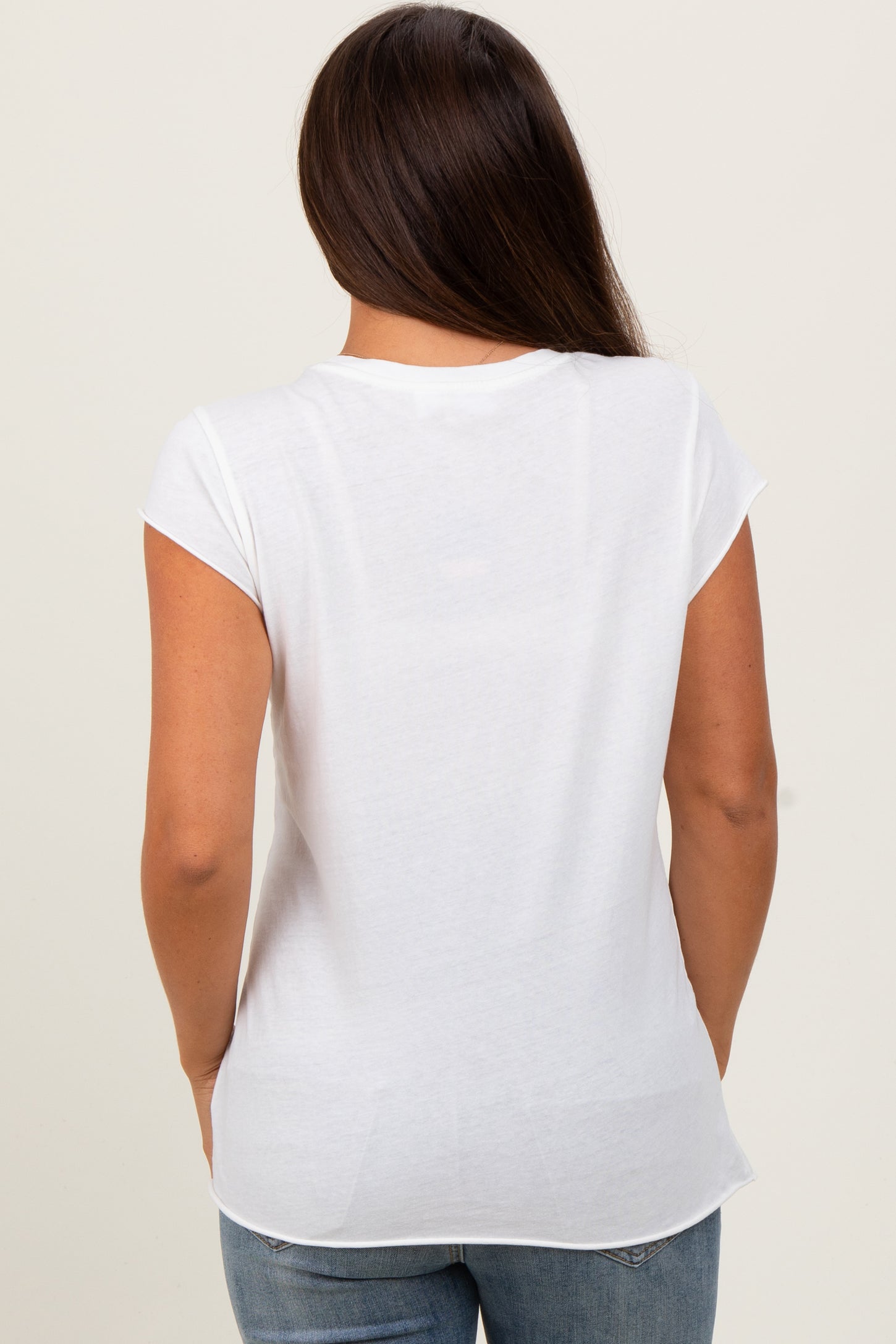 Ivory Soft Cap Sleeve Maternity T-Shirt Top