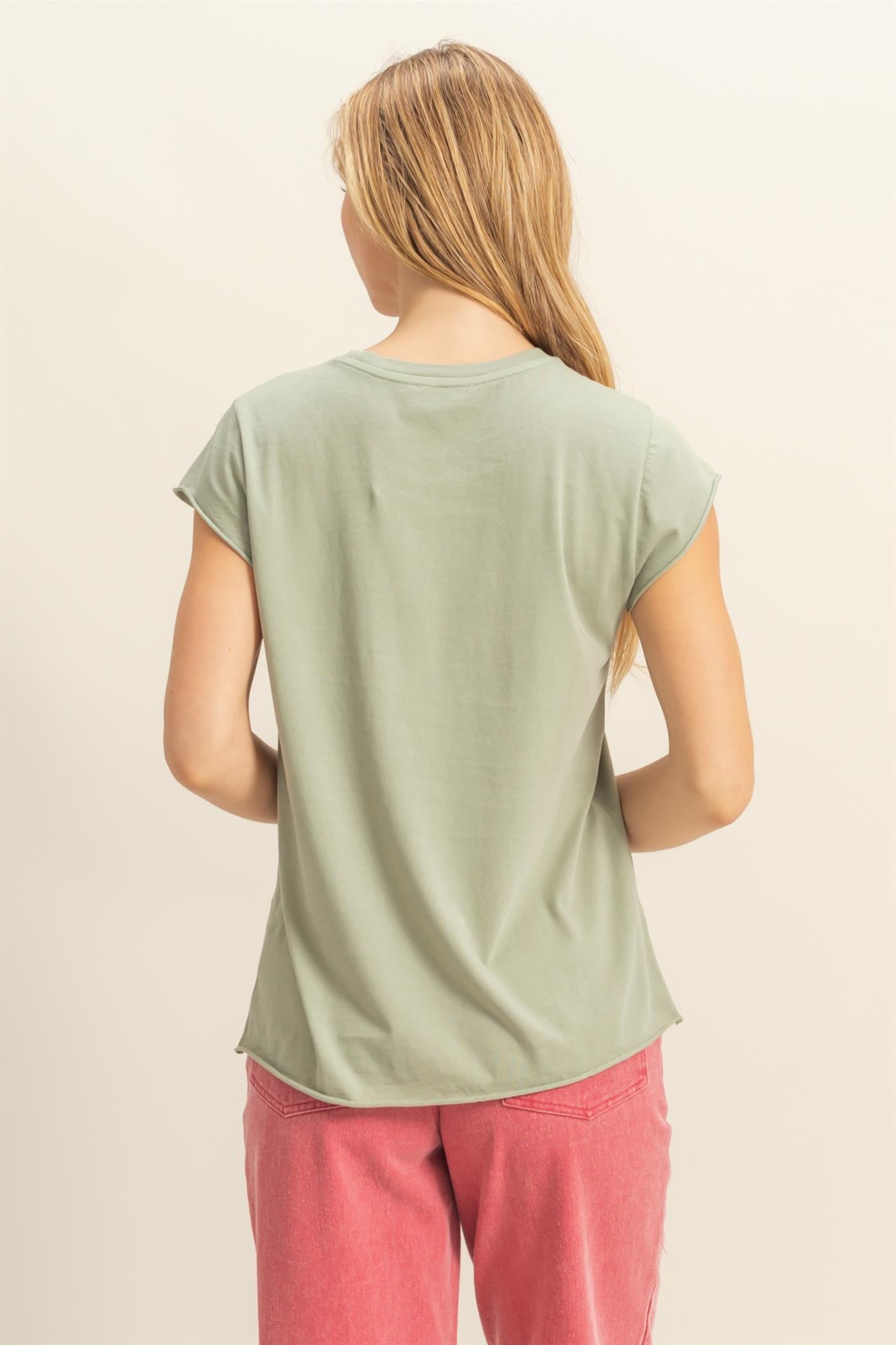 Sage Soft Cap Sleeve Maternity T-Shirt Top