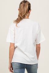 Ivory Short Sleeve Front Pocket Tunic Maternity Top