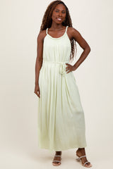 Light Mint Braided Neckline Maternity Maxi Dress