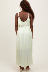 Light Mint Braided Neckline Maxi Dress