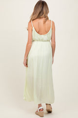 Light Mint Braided Neckline Maternity Maxi Dress