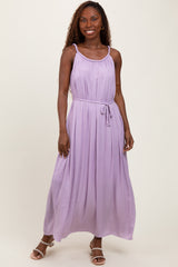 Lavender Braided Neckline Maxi Dress