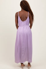 Lavender Braided Neckline Maxi Dress