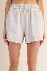 Taupe Hidden Drawstring Shorts