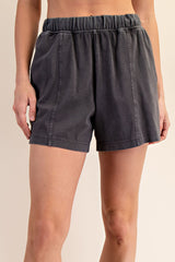 Black Hidden Drawstring Shorts