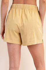 Yellow Hidden Drawstring Shorts