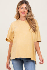Yellow Washed Oversized Boxy Maternity Tee