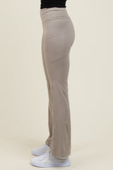Taupe Active Pocket Flared Leggings